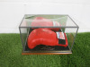 "Iron" Mike Tyson Signed Lonsdale Boxing Glove, in Perspex Display. NOTE: display requires repair.
