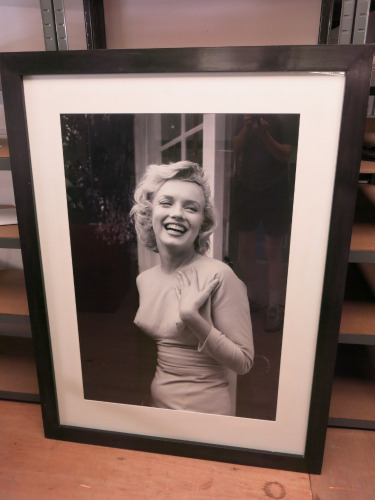 'Oversized' Marilyn Monroe Laughing, Monochrome Photograph Print. Framed Glazed & Mounted. Size 150cm x 114cm.
