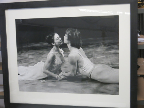 'Oversized' Margot Fonteyn & Rudolph Nureyev, Monochrome Print, Mounted, Framed & Glazed. 146cm x 116cm.