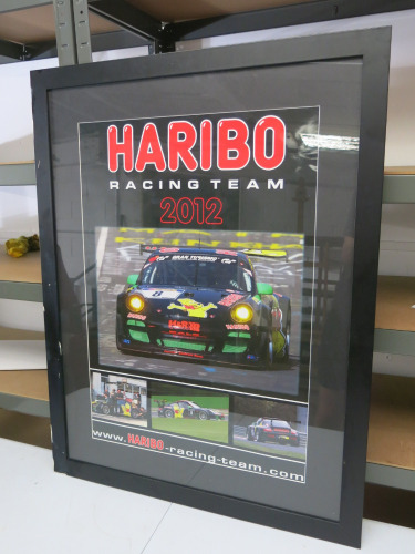 Haribo Racing Team 2012 Porsche Racing Cars. Mounted, Framed & Glazed. 68cm x 89cm