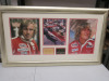 Framed & Glazed Images of James Hunt Formula One World Champion 1976. Signed Card in Frame.