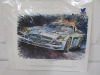 Ian Cook Original Print of Mercedes Benz SLS AMG, Size 28 x 23cm.