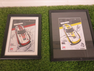 2 x Glazed, Framed & Mounted Mercedes SLS AMG GT3 Pictures. Signed by the Drivers.