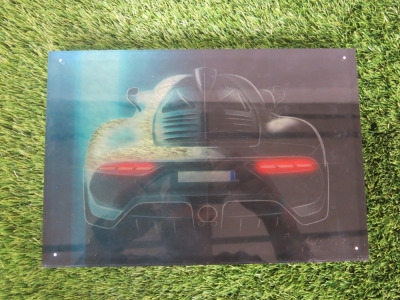 Mercedes AMG Project One Perspex Artwork, Limited Edition 1/275. Size 29 x 19cm.