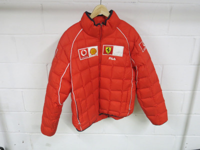 Vintage Scuderia Ferrari F1 Fila Puffer Jacket, Size USA L.