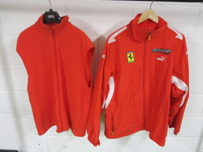 Puma 2 Piece Ferrari 360 Challenge Rain Jacket with Armless Detachable Fleece Lined Body Warmer, Size UK L.