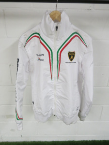 Automobile Lamborghini Squadra Corse Jacket in White with Detachable Arms, Size L.