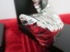Pair of Chrome Effect Ram Horn Book Ends, Size H25cm. - 4