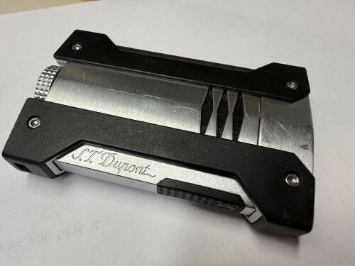 S.T. Dupont Defi Extreme Lighter in Brushed Grey & Black.