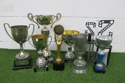 9 x Assorted Racing Trophies. (As Viewed/Pictured).