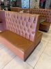 6 x Brown Faux Leather Free Standing Banquet Seats to Include: 1 x Double Button Backed & 5 x Single Button Backed. Size 112 x 130 x 60cm. - 2