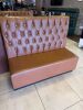 6 x Brown Faux Leather Free Standing Banquet Seats to Include: 1 x Double Button Backed & 5 x Single Button Backed. Size 112 x 130 x 60cm. - 8