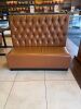 6 x Brown Faux Leather Free Standing Banquet Seats to Include: 1 x Double Button Backed & 5 x Single Button Backed. Size 112 x 130 x 60cm. - 6