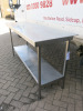 Stainless Steel Prep Table with Shelf Under, Size H90 x W180 x D60cm. - 2