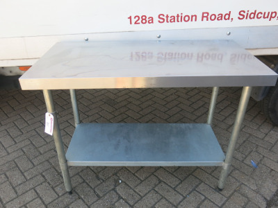 Stainless Steel Prep Table with Shelf Under, Size H90 x W120 x D60cm.
