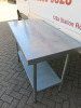 Stainless Steel Prep Table with Shelf Under, Size H90 x W120 x D60cm. - 2