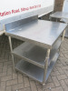Stainless Steel Prep Table with 2 Shelf Under & Part Splash Back, Size H85 x W90 x D65cm. - 2