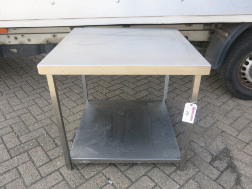 Stainless Steel Prep Table with Shelf Under, Size H73 x W80 x D80cm.