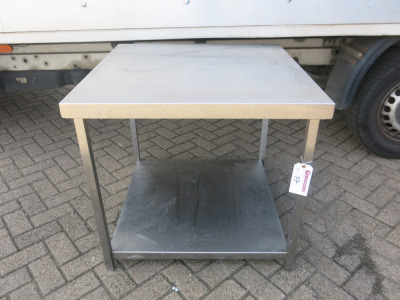 Stainless Steel Prep Table with Shelf Under, Size H73 x W80 x D80cm.