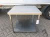 Stainless Steel Prep Table with Shelf Under, Size H73 x W80 x D80cm.