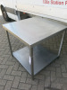 Stainless Steel Prep Table with Shelf Under, Size H73 x W80 x D80cm. - 2