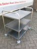 Stainless Steel 3 Tier Catering Trolley, Size H80 x W85 x D52cm. - 2