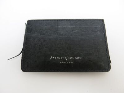 Aspinal of London Black Leather Card Holder.