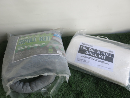 2 x Assorted Spill Kits to Include: 1 x Murlac 15L Oil & Fuel Spill Kit & 1 x Evo Recycled Spill Kit.