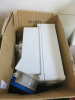 Crate Containing an Assortment of Electrical Consumables to Include: 4 x Assorted Newlec Switches, 3 x Industrial Plugs, 1 x Newlec Enclosed E Stop, 13 x MK 13A DP Switch Connection Units & 4 x Assorted MK Electrical Fittings. Crate Not Included. - 6