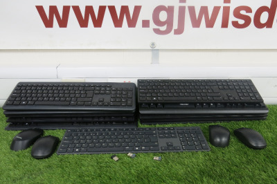 11 x Assorted Wireless Keyboards & 4 x Assorted Wireless Mice.
