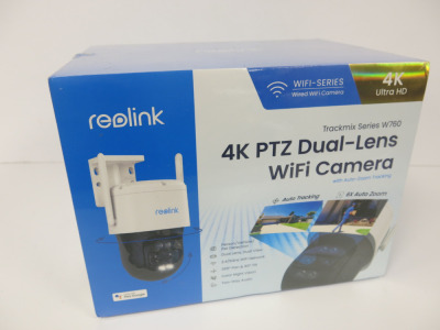 Boxed/New Reolink 4K Ultra HD 4PTZ Dual-Lens Wifi Camera, Trackmix Series W760.
