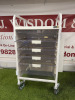 Sunflower Mobile Medical Multi Draw Cabinet with Clear Door. Size H100 x W52 x D50cm. NOTE: key snapped in lock.