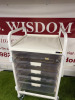 Sunflower Mobile Medical Multi Draw Cabinet with Clear Door. Size H100 x W52 x D50cm. NOTE: key snapped in lock. - 2