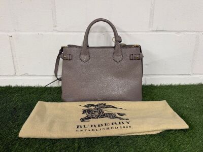 Burberry Banner Bag in Thisle Grey with Gold Hardware, S/N AD 4020282/66E. Comes with Original Purchase Receipt, Product Care Leaflet & Burberry Dust Bag.