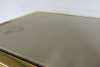 Square Side Table with Black Legs, Gold Hardware & Cream Fabric Top. - 4