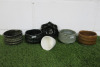5 x Zero Japan Assorted Ceramic Bowls & 1 x Black Ceramic Floral Candle Holder.