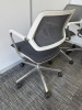 4 x Steelcase 57400-Sarrebourg Grey & White Mesh Back Swivel Chairs. - 3