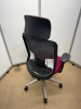 Orangebox Office Swivel Chair with Purple Fabric Seat/Headrest, Mesh Back & Chrome Legs. - 3