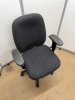 Heavy Duty Dark Grey Fabric Office Swivel Chair. - 2