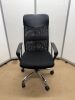 NiceDay Black Office Swivel Chair with Mesh Back, Fabric Seats & Chrome Legs.