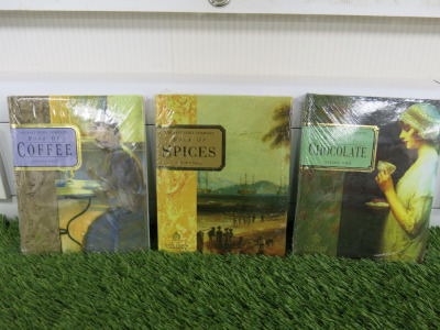 150 x New/Packaged The East India Company Books to Include: 50 x Book of Spices, 50 x Book of Chocolate & 50 x Book of Coffee by Antony Wild.
