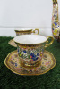 Lot of The East India Company Royal Bone China Banjarong 18ct Gold Hand Painted Crockery to Include: 1 Large Coffee Pot & 4 x Coffee Cups with Saucers. - 3