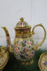 Lot of The East India Company Royal Bone China Banjarong 18ct Gold Hand Painted Crockery to Include: 1 x Small Coffee Pot, 4 x Cups & 6 x Saucers. - 2