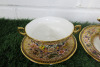 Lot of The East India Company Royal Bone China Banjarong 18ct Gold Hand Painted Crockery to Include: 1 x Sauce Boat with Saucer & 1 x Dish with Saucer. - 3