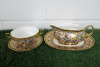 Lot of The East India Company Royal Bone China Banjarong 18ct Gold Hand Painted Crockery to Include: 1 x Sauce Boat with Saucer & 1 x Dish with Saucer.