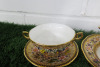 Lot of The East India Company Royal Bone China Banjarong 18ct Gold Hand Painted Crockery to Include: 1 x Sauce Boat with Saucer & 1 x Dish with Saucer. - 3