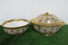 Lot of The East India Company Royal Bone China Banjarong 18ct Gold Hand Painted Crockery to Include: 1 x Large Dish with Lid & 1 x Large Bowl.