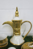 Lot of The East India Company Royal Bone China Toon Noon 18ct Gold Hand Painted Crockery to Include: 1 x Tall Coffee Pot, 1 x Sugar Pot with Lid & 7 x Coffee Cups. - 2
