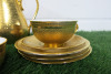Lot of The East India Company Royal Bone China Toon Noon 18ct Gold Hand Painted Crockery to Include: 1 x Coffee Pot, 4 x Cups & 4 x Saucers. NOTE: slight damage as viewed. - 3