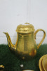 Lot of The East India Company Royal Bone China Toon Noon 18ct Gold Hand Painted Crockery to Include: 1 x Coffee Pot, 4 x Cups & 4 x Saucers. NOTE: slight damage as viewed. - 4